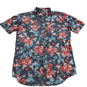 RetroFit Brand MFG men's floral medium button down short sleeve shirt